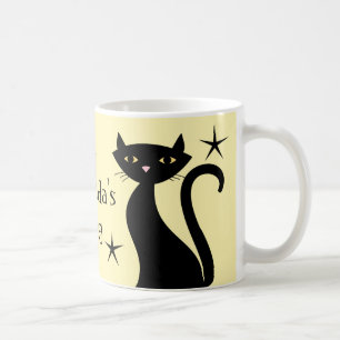 Retro Schwarze Katzen, sonntagelb Kaffeetasse