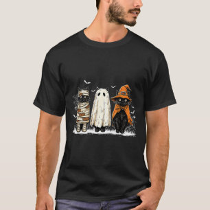 Retro schwarze Katzenhexe Y Halloween Frauen Männe T-Shirt