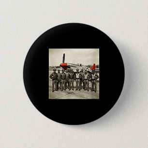 Retro schwarze Luftwaffenpiloten schwarze Geschich Button