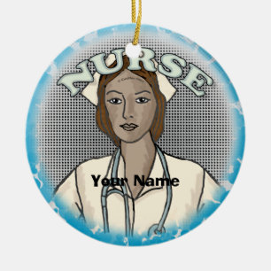 Retro schwarze weibliche Krankenschwester Keramik Ornament