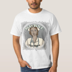 Retro schwarze weibliche Krankenschwester T-Shirt
