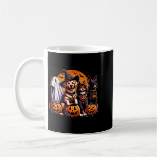Retro schwarzer Labrador Hund Halloween-Kürbis Kaffeetasse