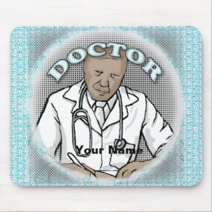 Retro schwarzer männlicher Arzt Mousepad