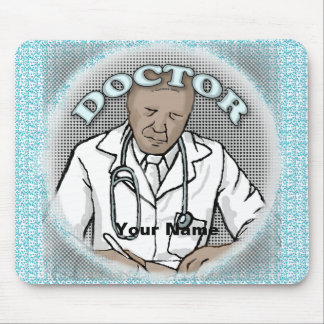Retro schwarzer männlicher Arzt Mousepad