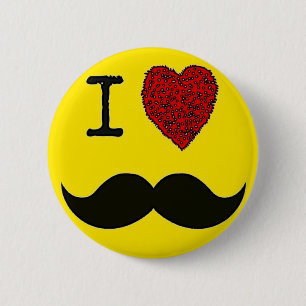 Retro schwarzer Schnurrbart Liebe der Lenkstange I Button