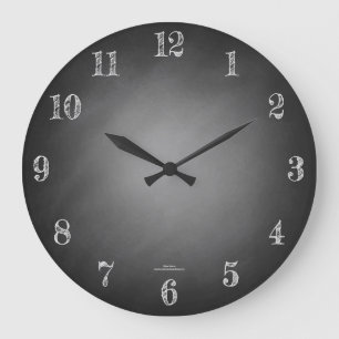 Retro schwarzes Schiefertafelmuster mit Vignette Große Wanduhr