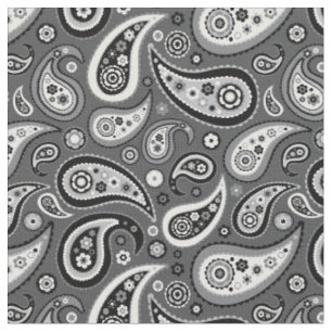 Retro schwarzes und graues Paisley-Muster Stoff