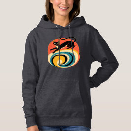 Retro-Schwarzkatzenkunst Hoodie