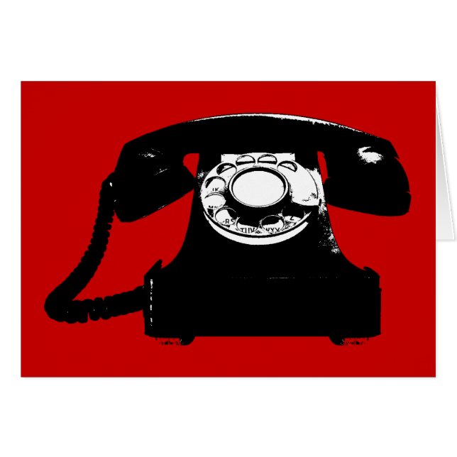 Retro-Schwarztelefon (Vorderseite (Horizontal))