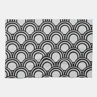 Retro Schwarzweiss-Kunst-Deko-abstraktes Muster Handtuch