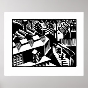 Retro Schwarzweiss-Kunst, Yorkshire Poster