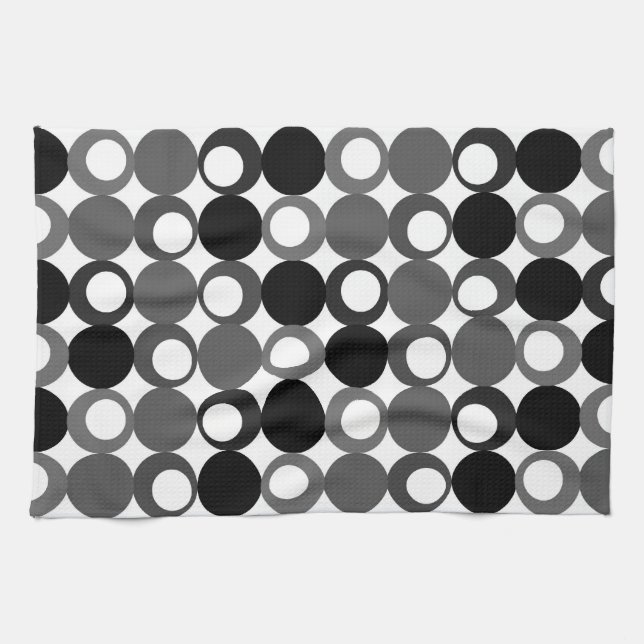 Retro Schwarzweiss-Muster Handtuch (Horizontal)