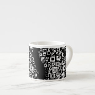 Retro Schwarzweiss-Quadrate Espressotasse