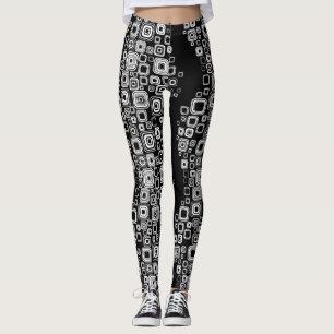 Retro Schwarzweiss-Quadrate Leggings