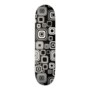 Retro Schwarzweiss-Quadrate Skateboard
