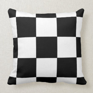 Retro Schwarzweiss-Schachbrett-Muster-Kissen Kissen