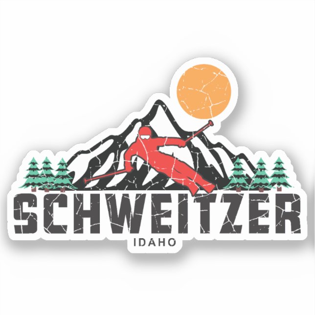Retro Schweitzer Mountain Ski Aufkleber (Vorderseite)