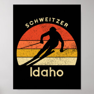 Retro-Schweitzer-Mountain-Skiing-Bekleidung Vintag Poster