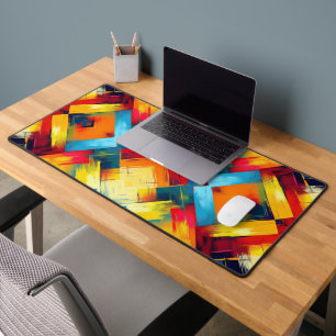 Retro-Schwingungen in Farbe: Stylische geometrisch Schreibtischunterlage
