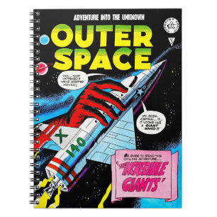 Retro Sci-Fi Adventure Outer Space Comics Cover Notizblock