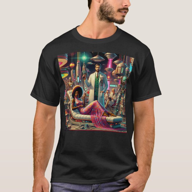 Retro-Sci-Fi-Aliens T-Shirt (Vorderseite)