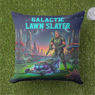 Retro-Sci-Fi-Astronaut-Rasenmäher-Heimdekoration Kissen