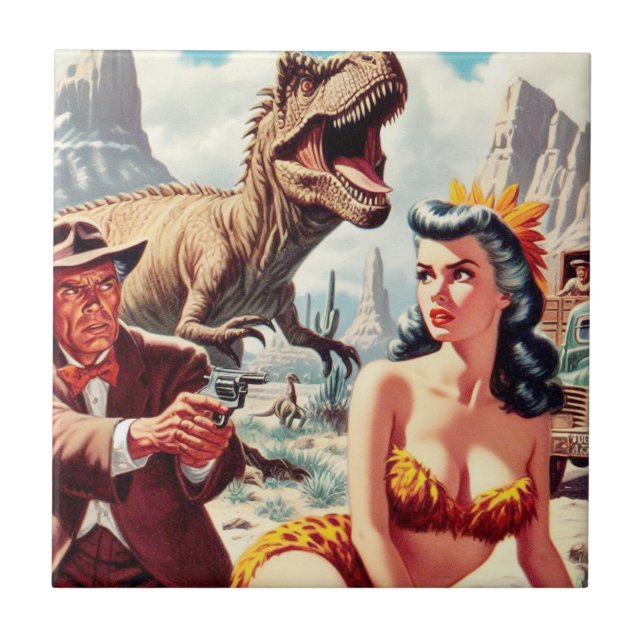 Retro-Sci-Fi-Button nach oben Fliese (Vorderseite)