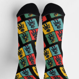 Retro Sci Fi Cartoon Roboter Socken
