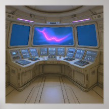 Retro Sci-Fi Cockpit: Pilot's Uplink Console Art
