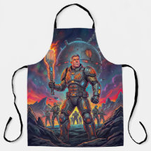 Retro-Sci-Fi-Comic Galaktischer Grillmeister Lusti