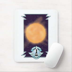 Retro-Sci-Fi-Logo im Stil der 1950er Jahre Mousepad