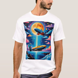 Retro-Sci-Fi-Luftschiff-Abenteuer-T-Shirt T-Shirt