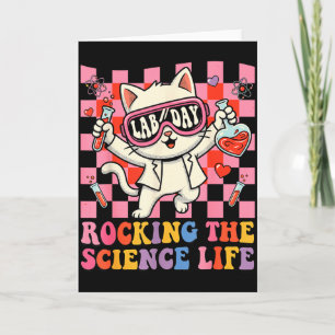 Retro Science Cat Chemie Lehrer Valentinstag Karte