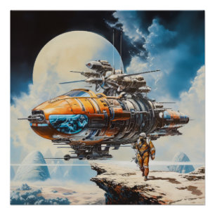 Retro-Science-Fiction-Szene Poster