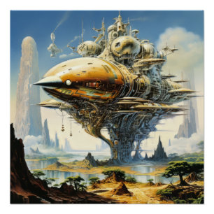Retro-Science-Fiction-Szene Poster
