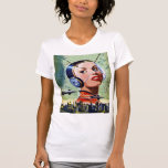Retro-Science Fiction T - Shirt Frauen<br><div class="desc">Science Fiction hat im Laufe der Jahre viele Formen angenommen und Fantasie ausgelöst. Dieses Retro-Design aus vergangenen Jahren ist eine interessante Idee, wie sich die Dinge entwickeln können. Dieses Retro-Science Fiction-Design sieht gut aus auf diesem weiblichen T - Shirt. Perfekt für sich selbst oder als Geschenk</div>