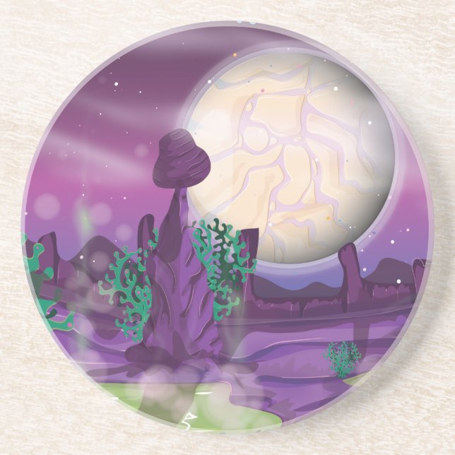 Retro SciFi Alien Planet Untersetzer (Vorne)