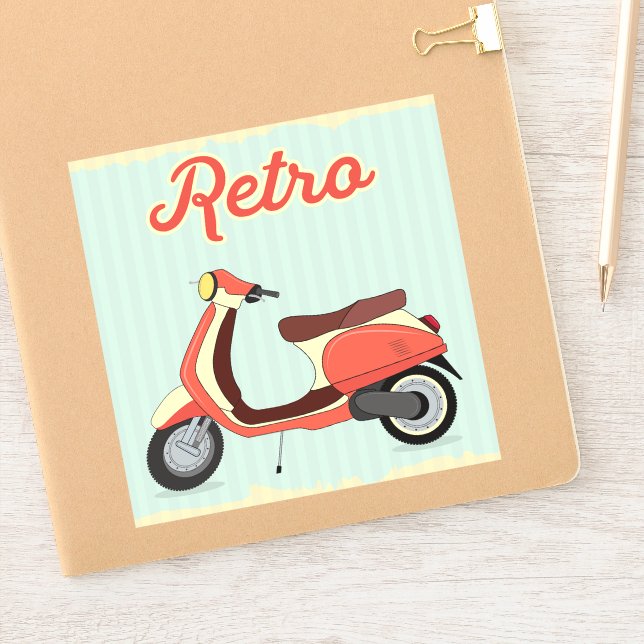 Retro Scooter Design Aufkleber (Notizbuch)