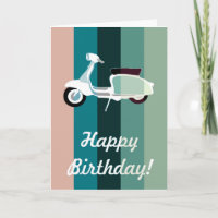 Retro Scooter Geburtstagskarte