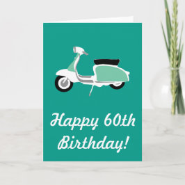 Retro Scooter Happy 60. Geburtstagskarte Karte