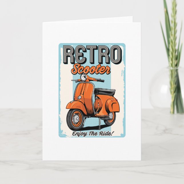 Retro Scooter Karte (Vorderseite)