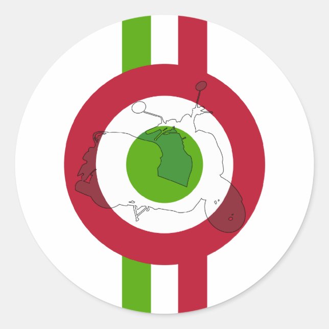 Retro Scooter-Mod-Aufkleber Runder Aufkleber (Vorderseite)