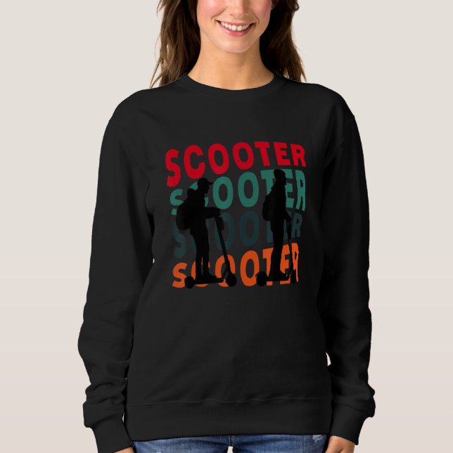 Retro Scooter Rider E Scooter Kick Scooter Sweatshirt (Vorderseite)