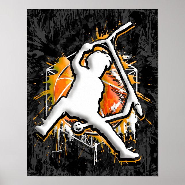Retro Scooter - Stuntscooter - Kick Stunt Scooter Poster (Vorne)