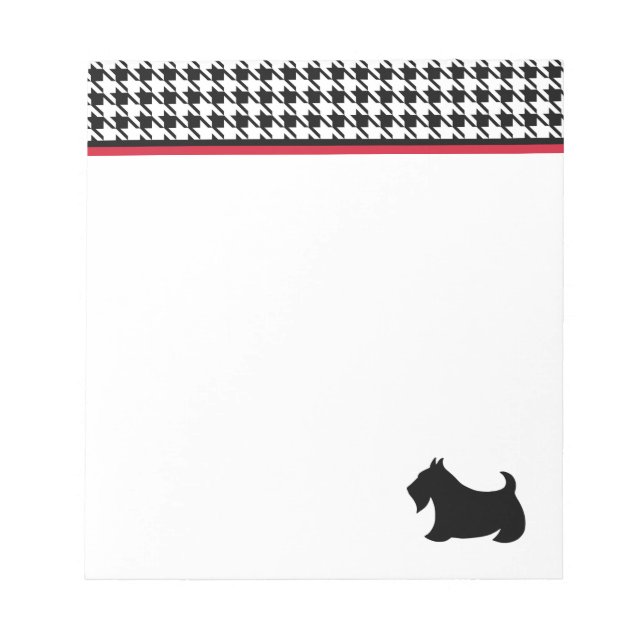 Retro Scottish Terrier Office School Notepad Gesch Notizblock (Vorderseite)