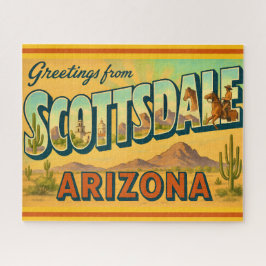 Retro Scottsdale Arizona 16x20 Postkarten-Puzzle