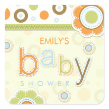 Retro Scrapbook Babyduschkleber