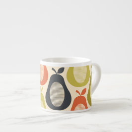 Retro Scribble Birnen Muster Espressotasse