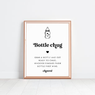 Retro Script Baby Dusche Flasche Umarmung Spielzei Poster