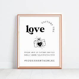 Retro Script Capture the Liebe Camera Wedding Sign Poster